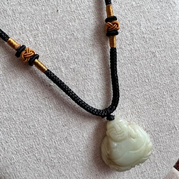 Carved Jade Buddha Necklace - Picture 5 of 10